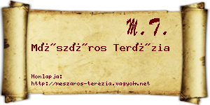 Mészáros Terézia névjegykártya